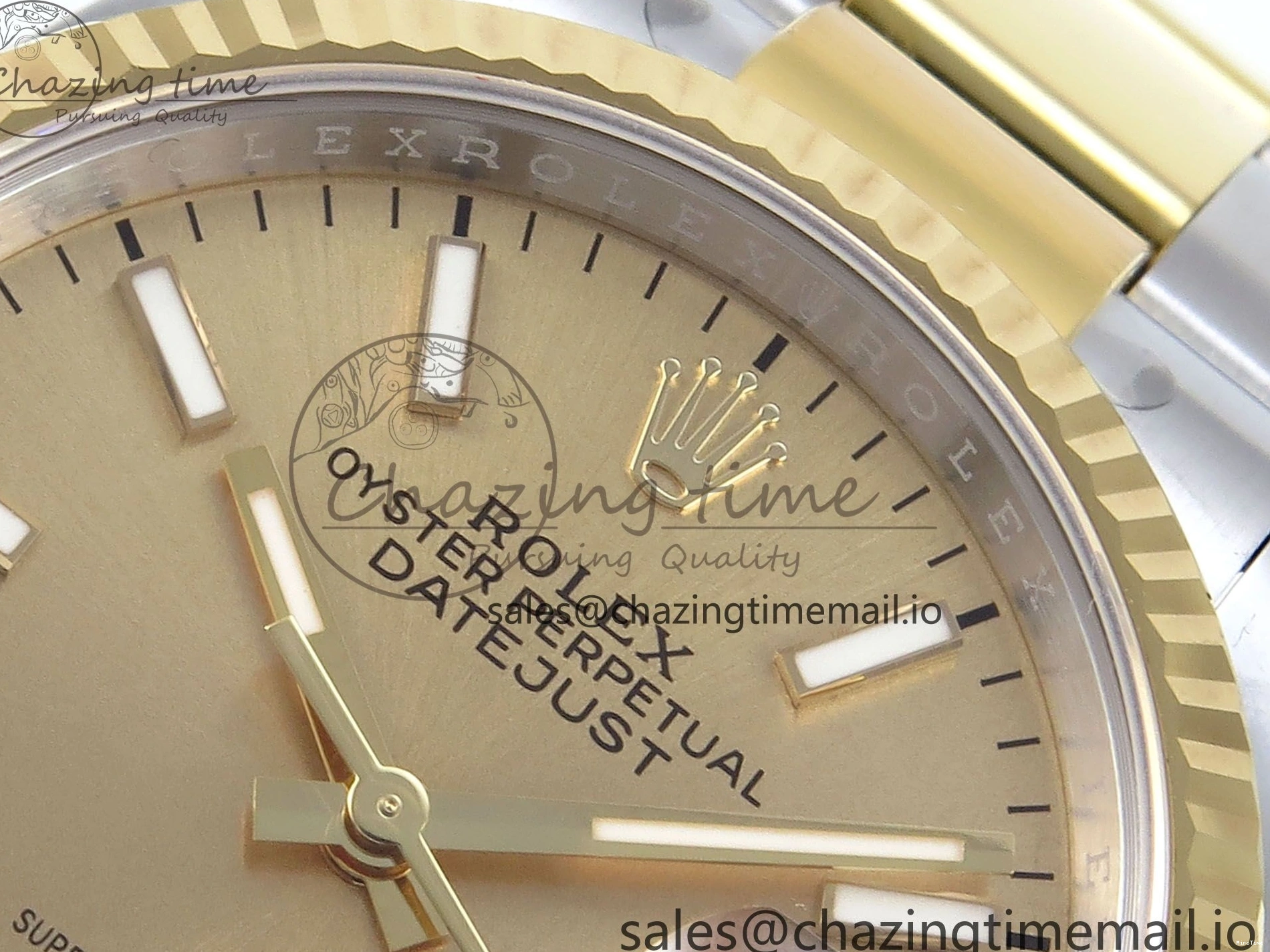 MiroTime 0418 SmartChoice DateJust 36 126233 EWEF Best Edition YG Stick Dial on SS YG Oyster Bracelet A 669